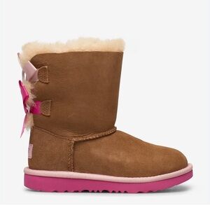UGG Bailey Bow II (Little Kid/Big Kid) Brown & Pink